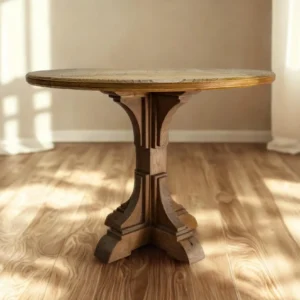 Round reclaimed wooden table || Rustic furniture || Vintage