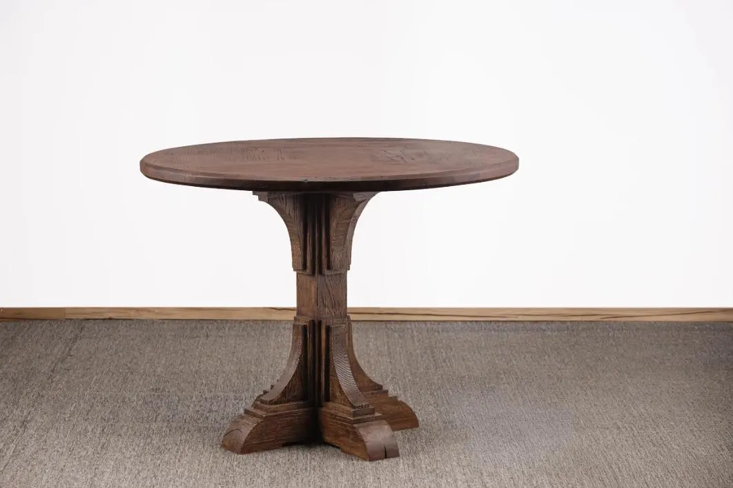 Round reclaimed wooden table || Rustic furniture || Vintage - Image 5