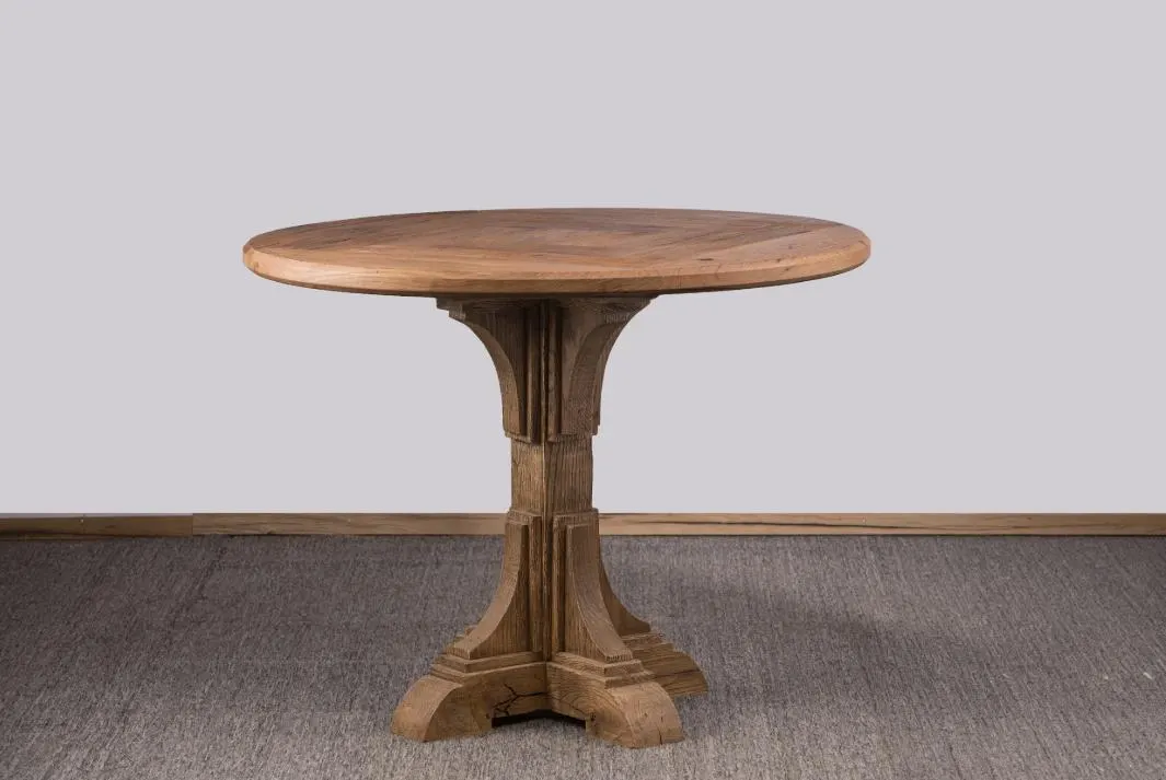Round reclaimed wooden table || Rustic furniture || Vintage - Image 3